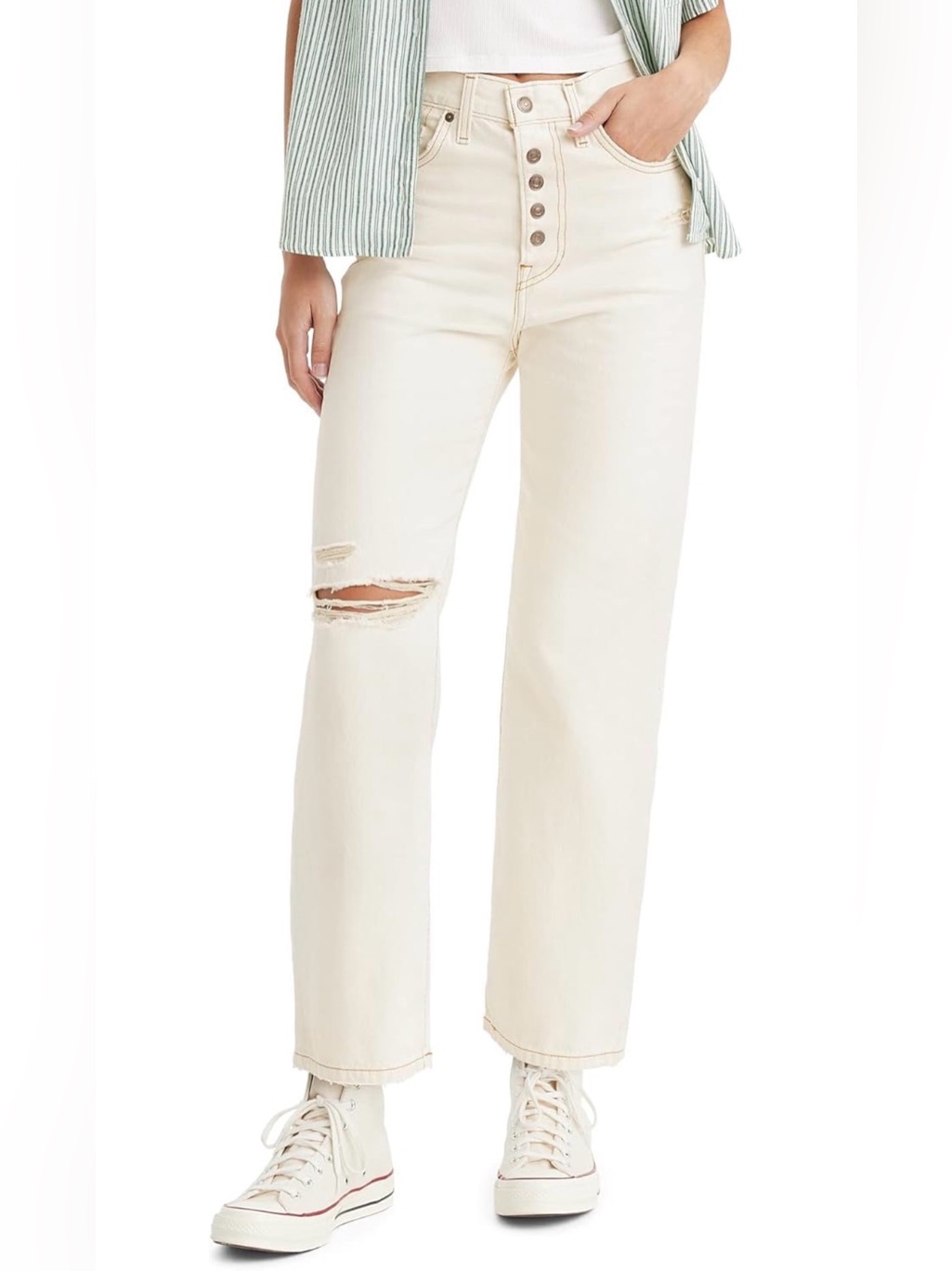 Bnwot Levi's Women's Snap Ribcage Straight Ankle Jeans Size 29